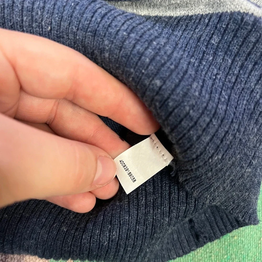 Urban Pipeline Sweater Mens Medium Blue Gray Striped Crewneck Cotton Blend Knit